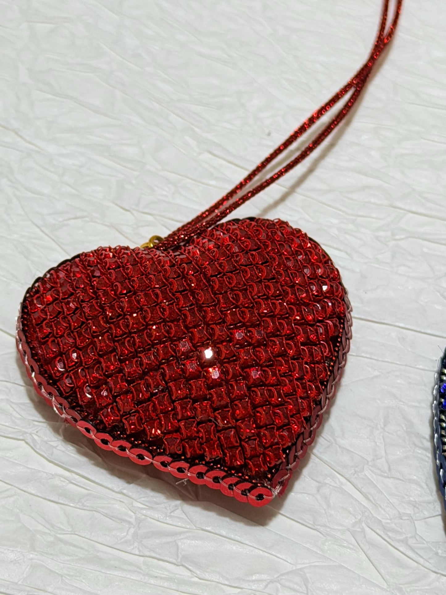Handmade Crystal Beaded Heart Necklace – Adjustable Cord Pendant
