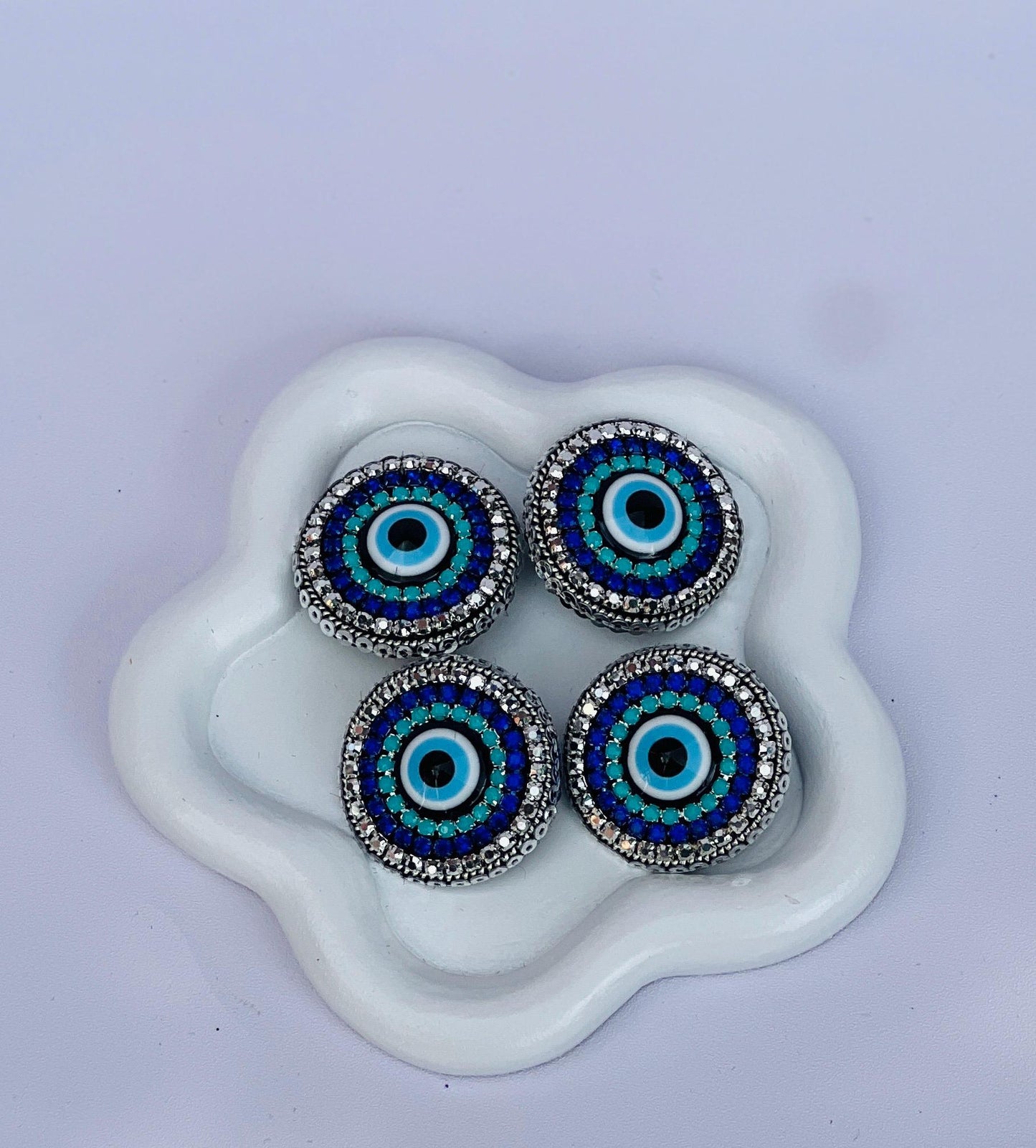 Handmade Blue Evil Eye Brooch: Beaded Amulet Pin