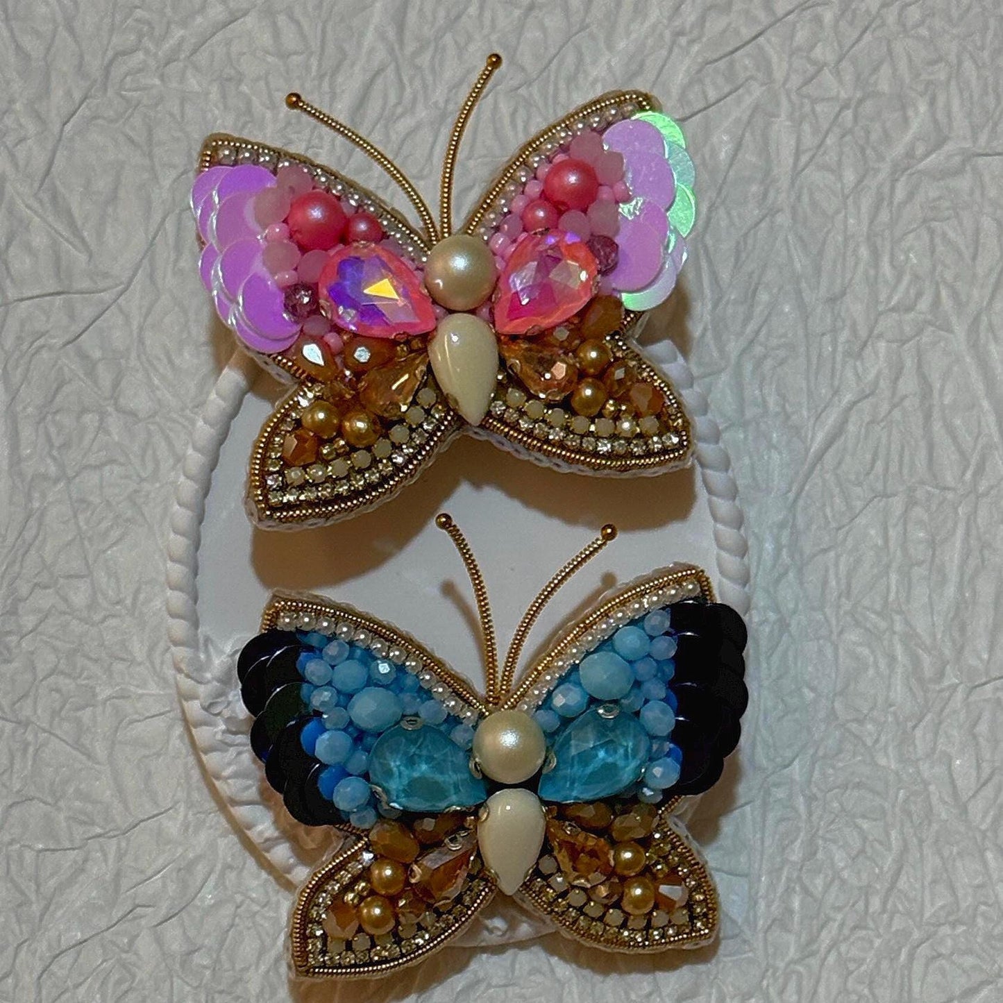 Handmade Beaded Butterfly Brooch: Embroidered Insect Pin