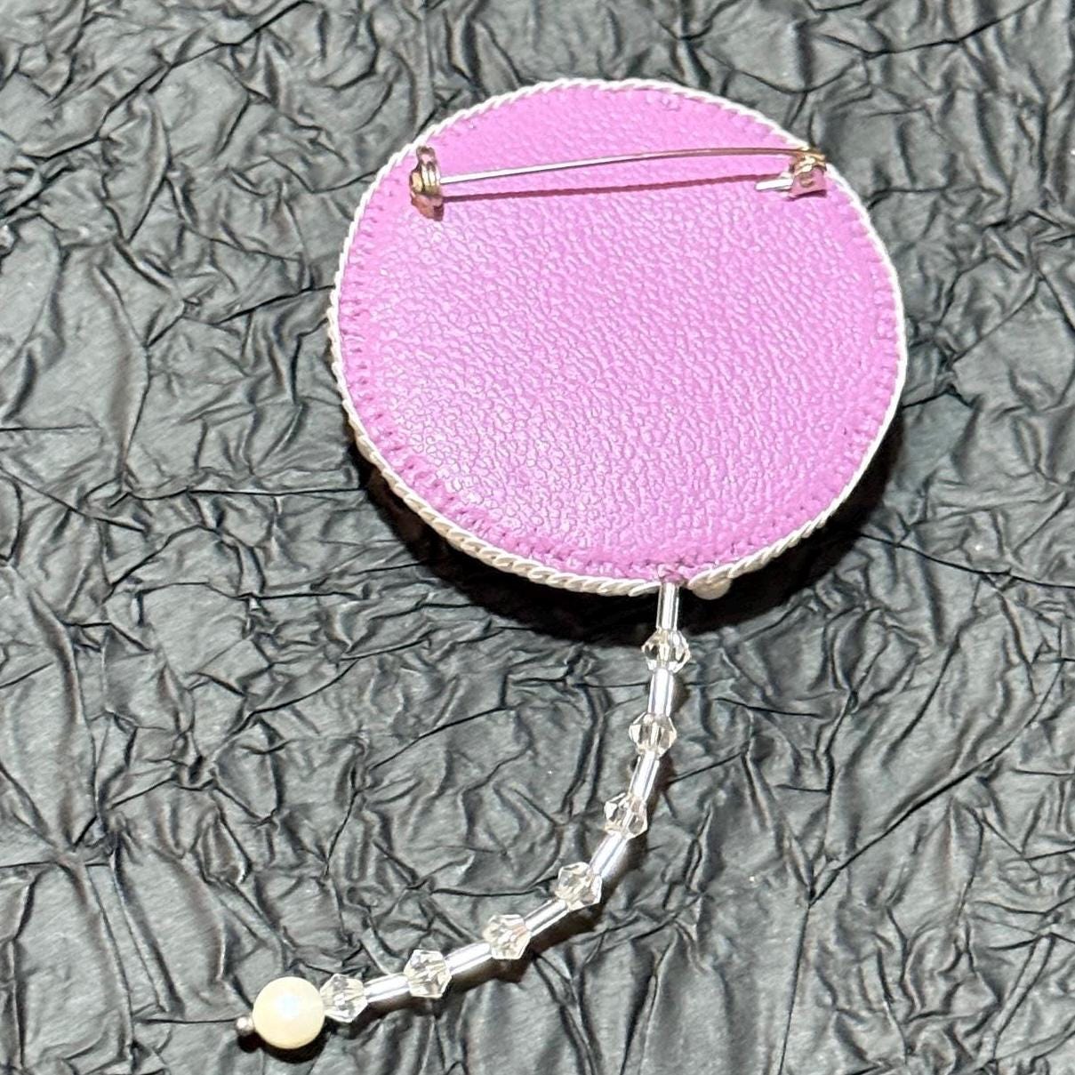 Handmade Pearl Dandelion Brooch: Beaded Crystal Flower Pin