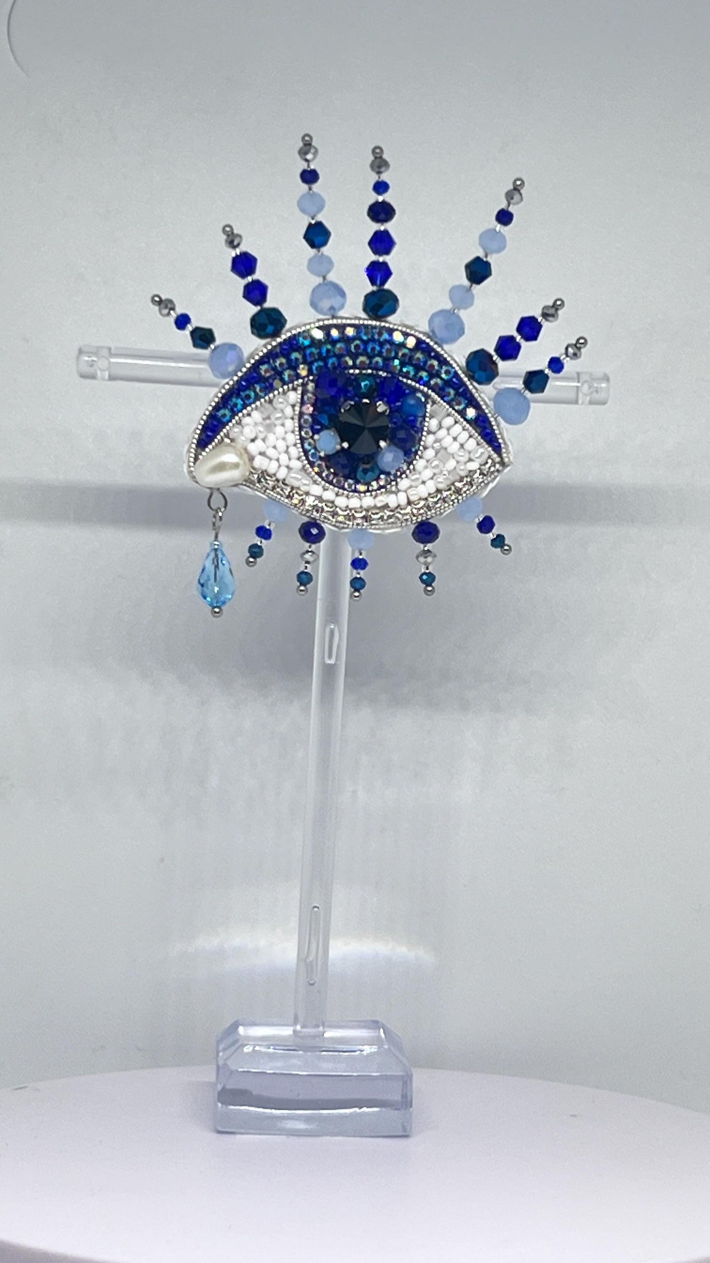 Handmade Evil Eye Beaded Brooch - Unique Statement Jewelry Gift