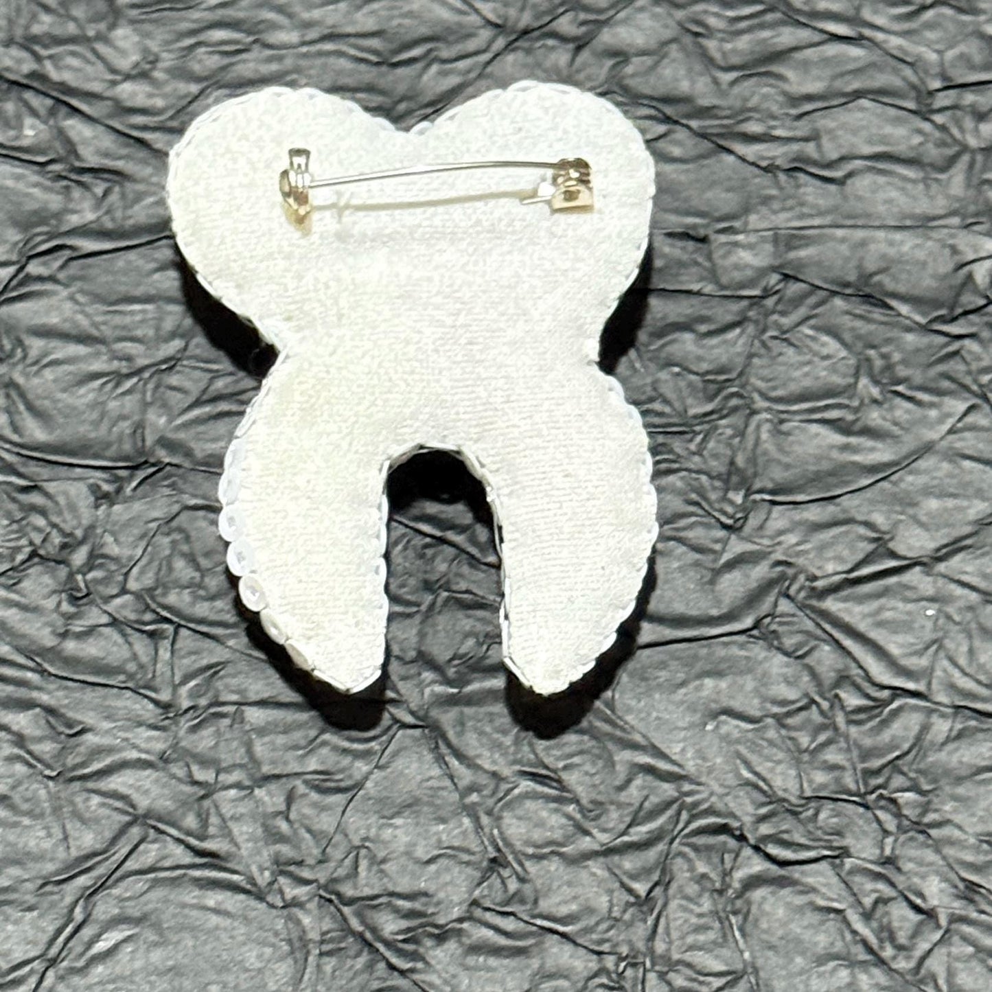 Handmade Beaded Tooth Brooch: Pearl Dentist Gift Pin
