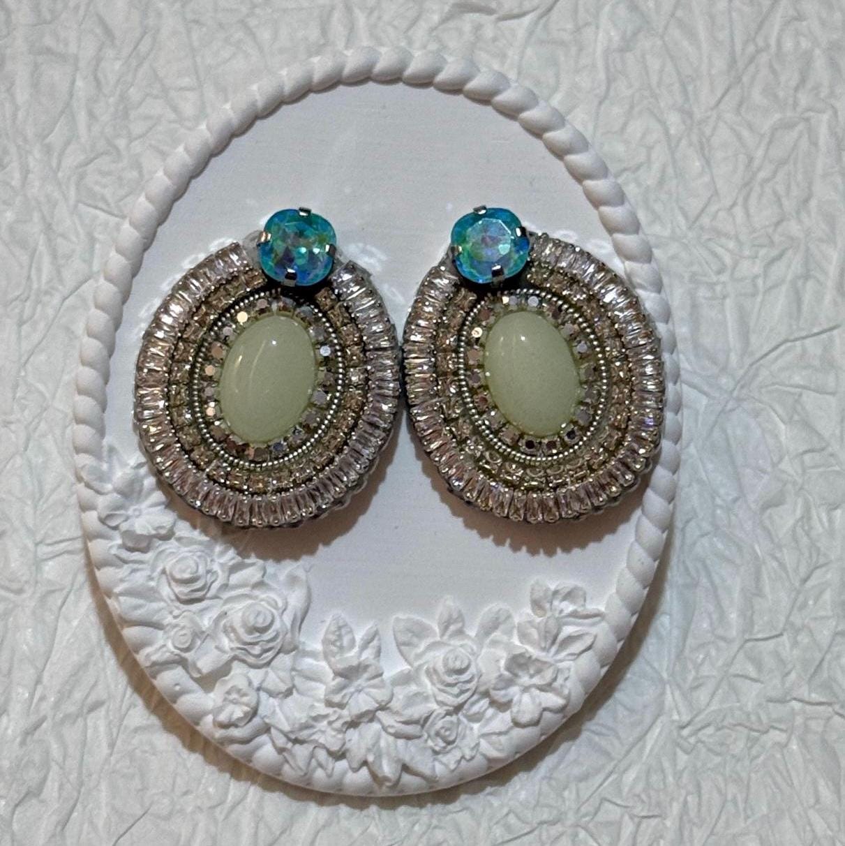 Glow-in-the-Dark Beaded Earrings: Handmade Luminous Stone Jewelry
