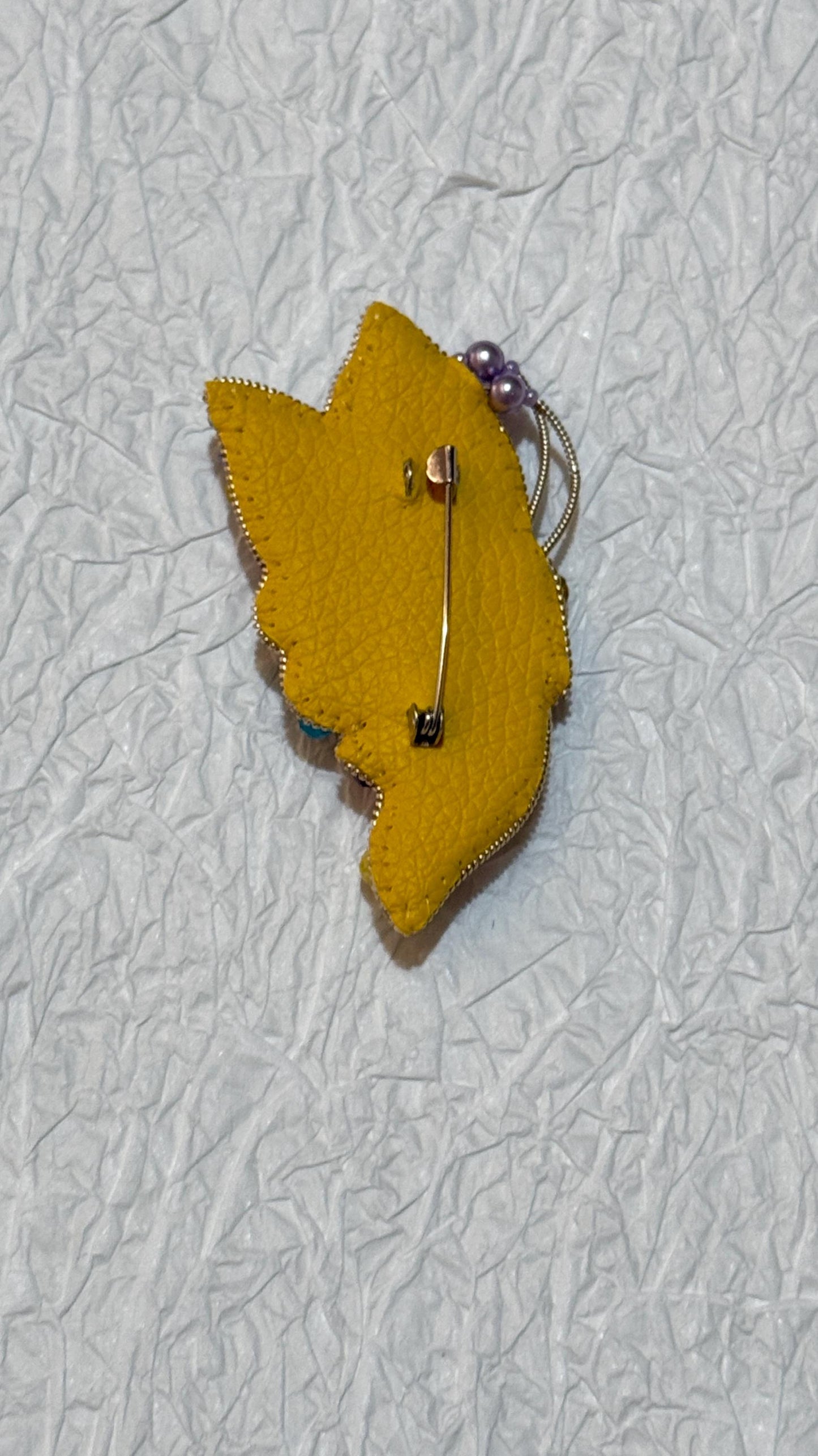 Handmade Beaded Butterfly Brooch: Embroidered Insect Pin