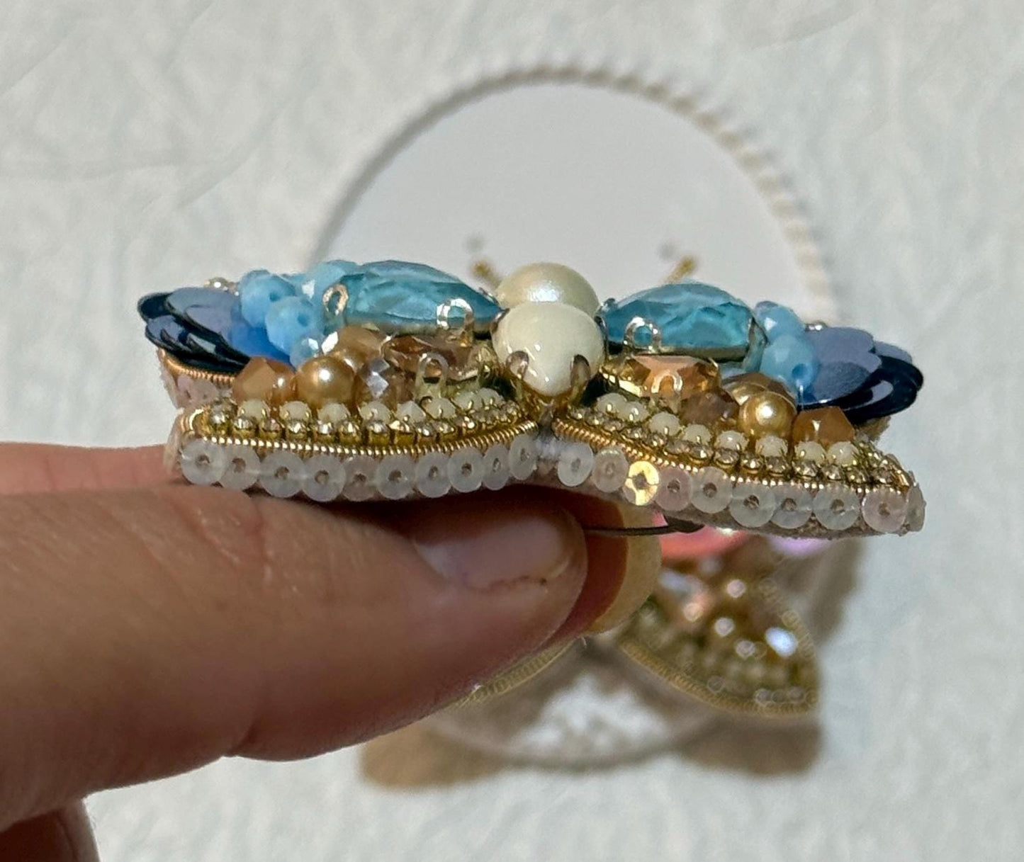 Handmade Beaded Butterfly Brooch: Embroidered Insect Pin