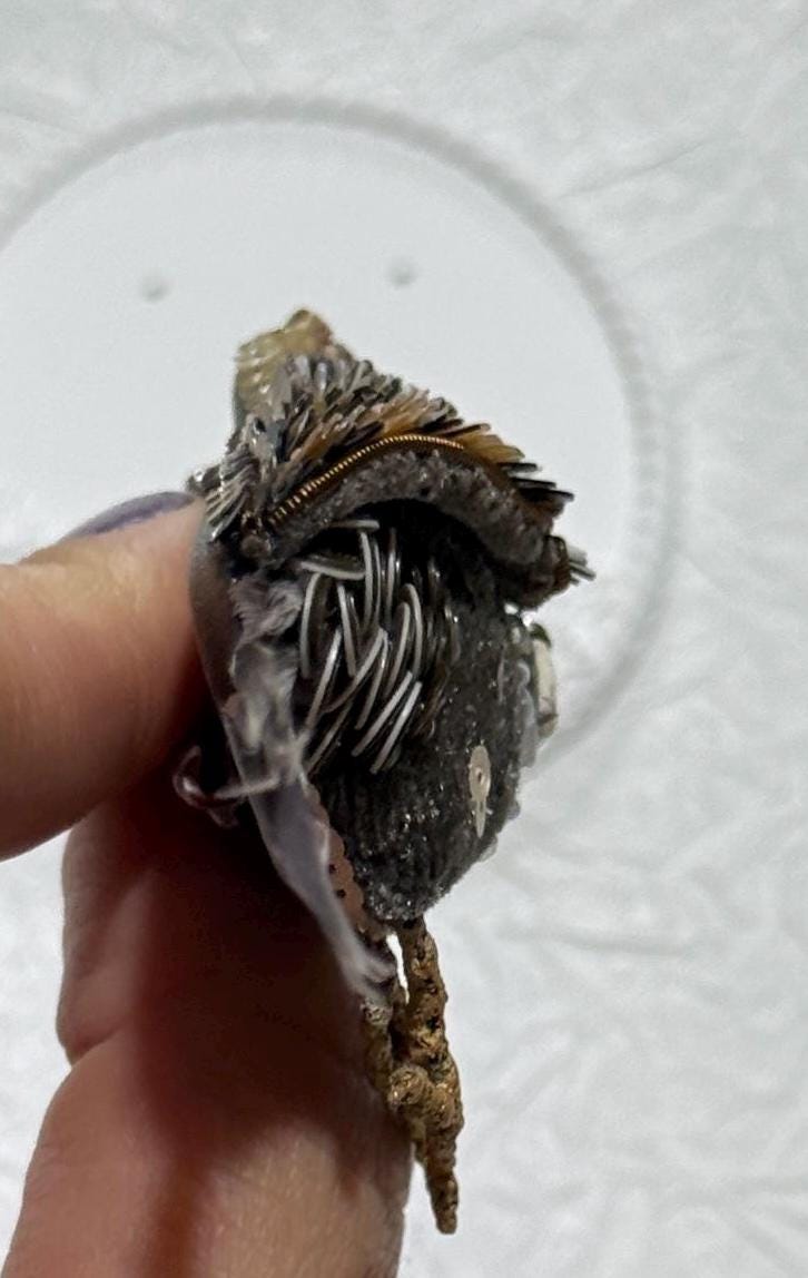 Handmade Beaded Sparrow Brooch: Sequins, Pearls, and Crystals