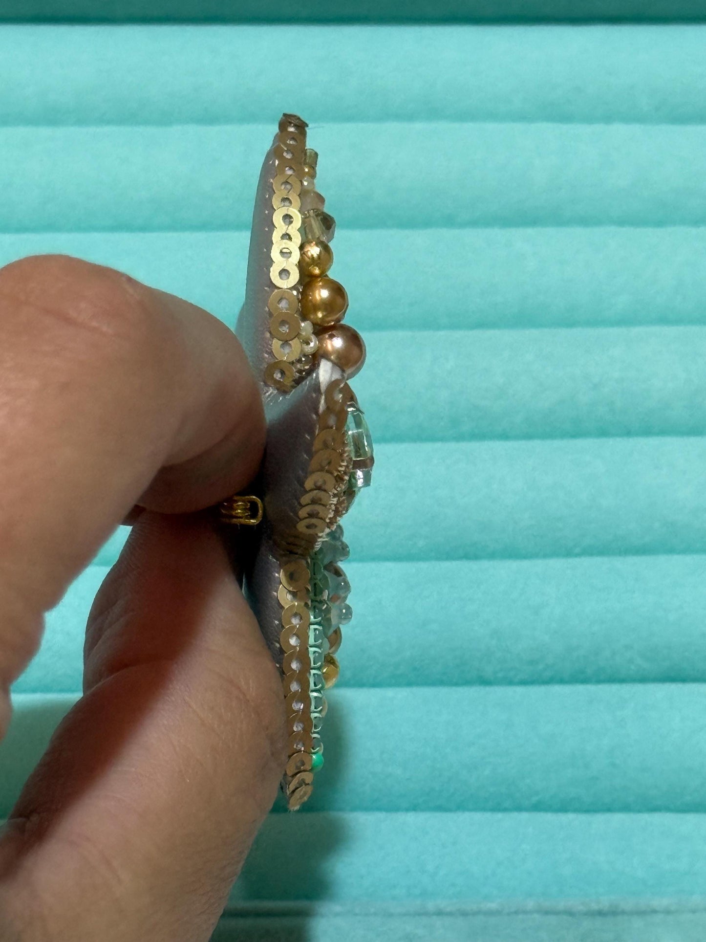 Handmade Starfish Brooch Beaded Pin in Turquoise Gold | Ocean-Inspired Jewellery | Summer Beach Gift | Coastal Fashion Accessory