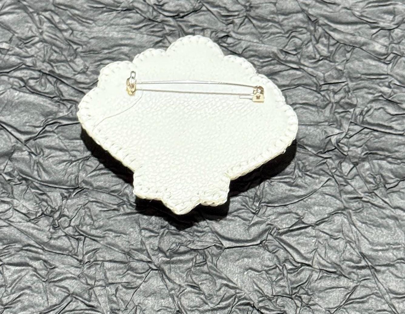 Handmade Pearl Shell Brooch: Beaded Bridal Pin, Sea-Inspired Jewelry