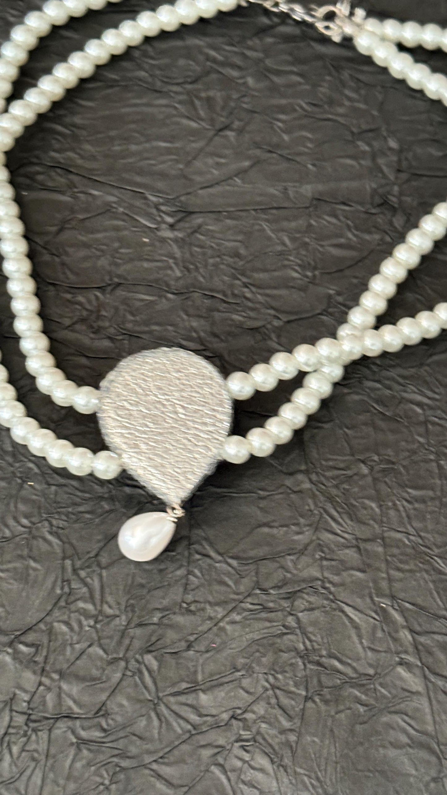 Handmade Pearl Crystal Choker: Bridal Statement Necklace