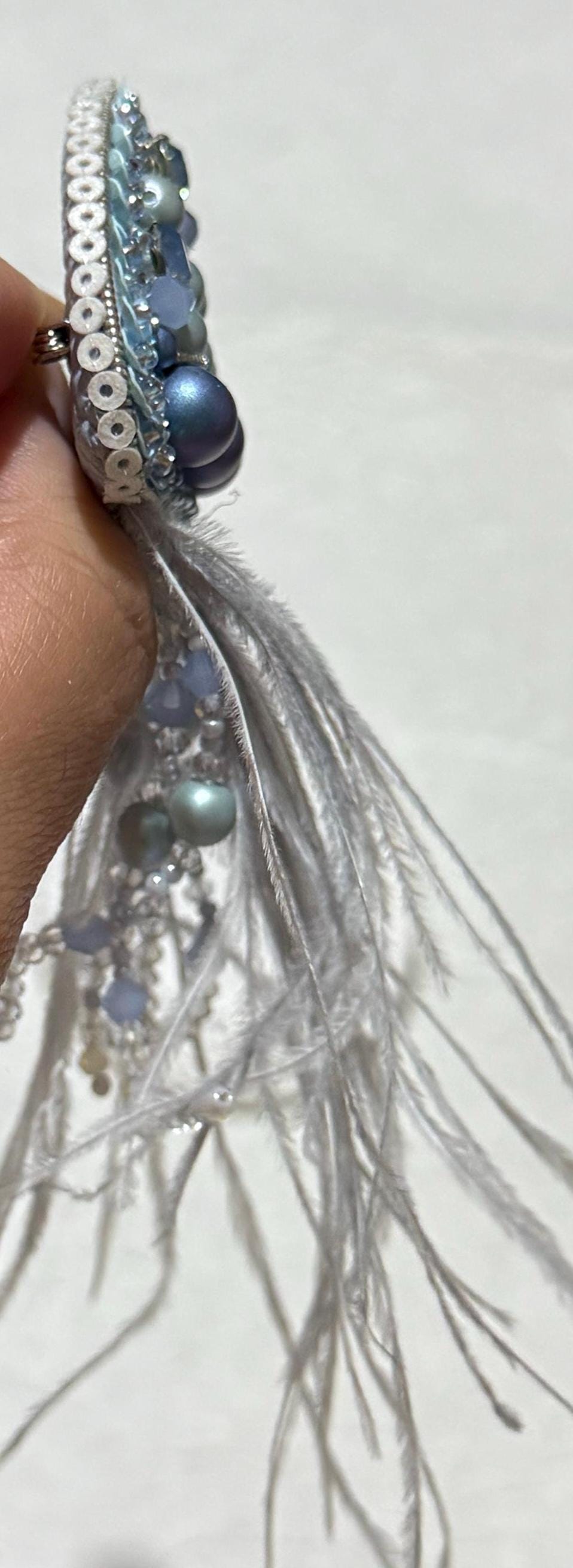 Handmade Beaded Jellyfish Brooch: Ocean-Inspired Nautical Pin