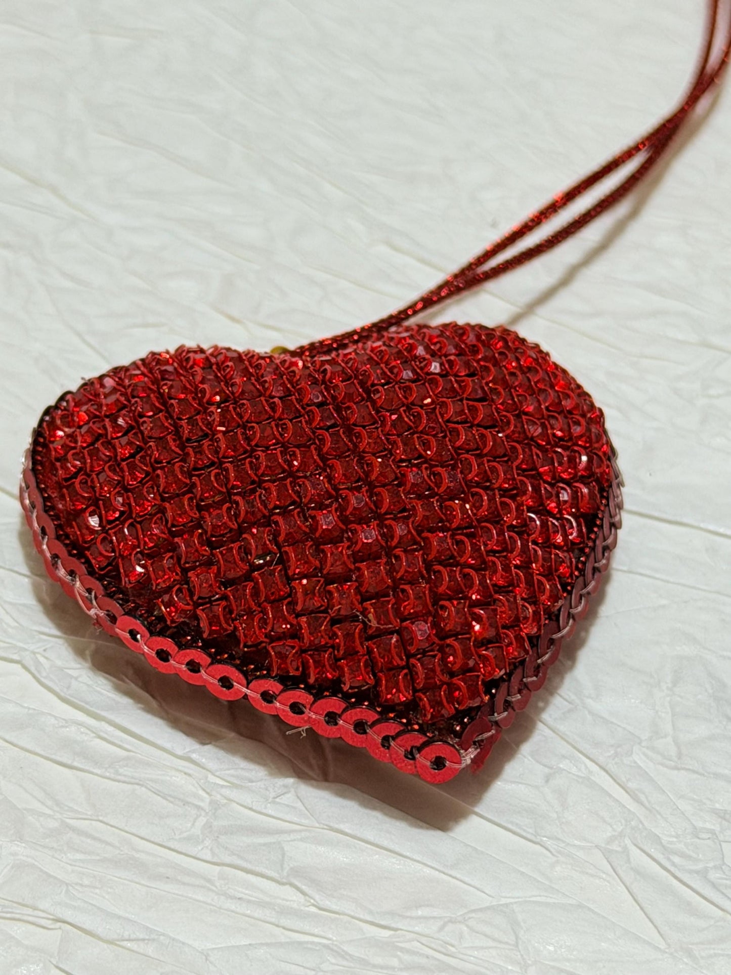 Handmade Crystal Beaded Heart Necklace – Adjustable Cord Pendant