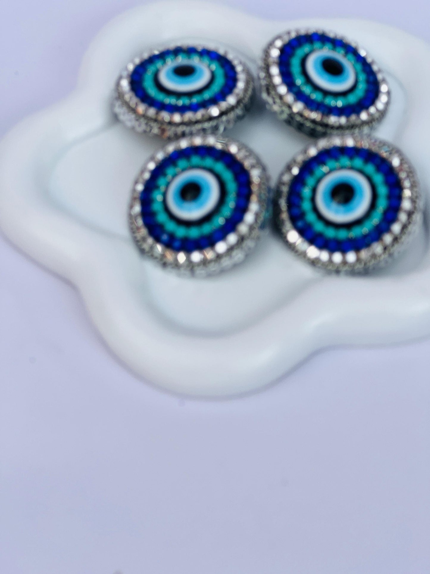 Handmade Blue Evil Eye Brooch: Beaded Amulet Pin