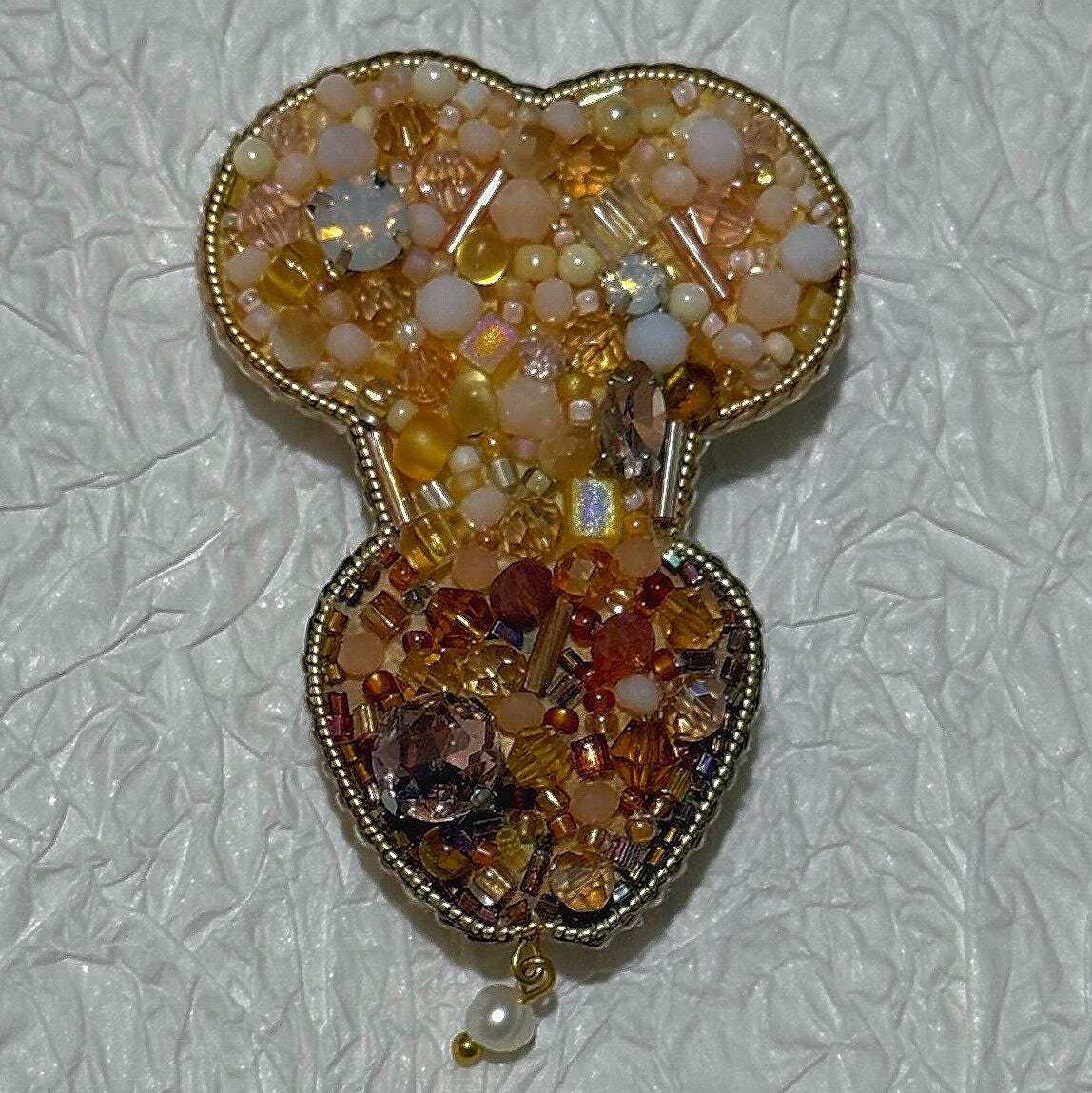 Handmade Beaded Willy Brooch, Naughty Gag Gift