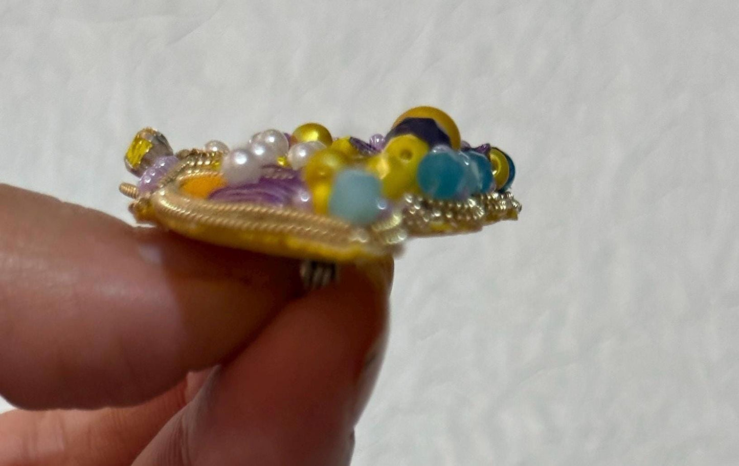 Handmade Beaded Butterfly Brooch: Embroidered Insect Pin