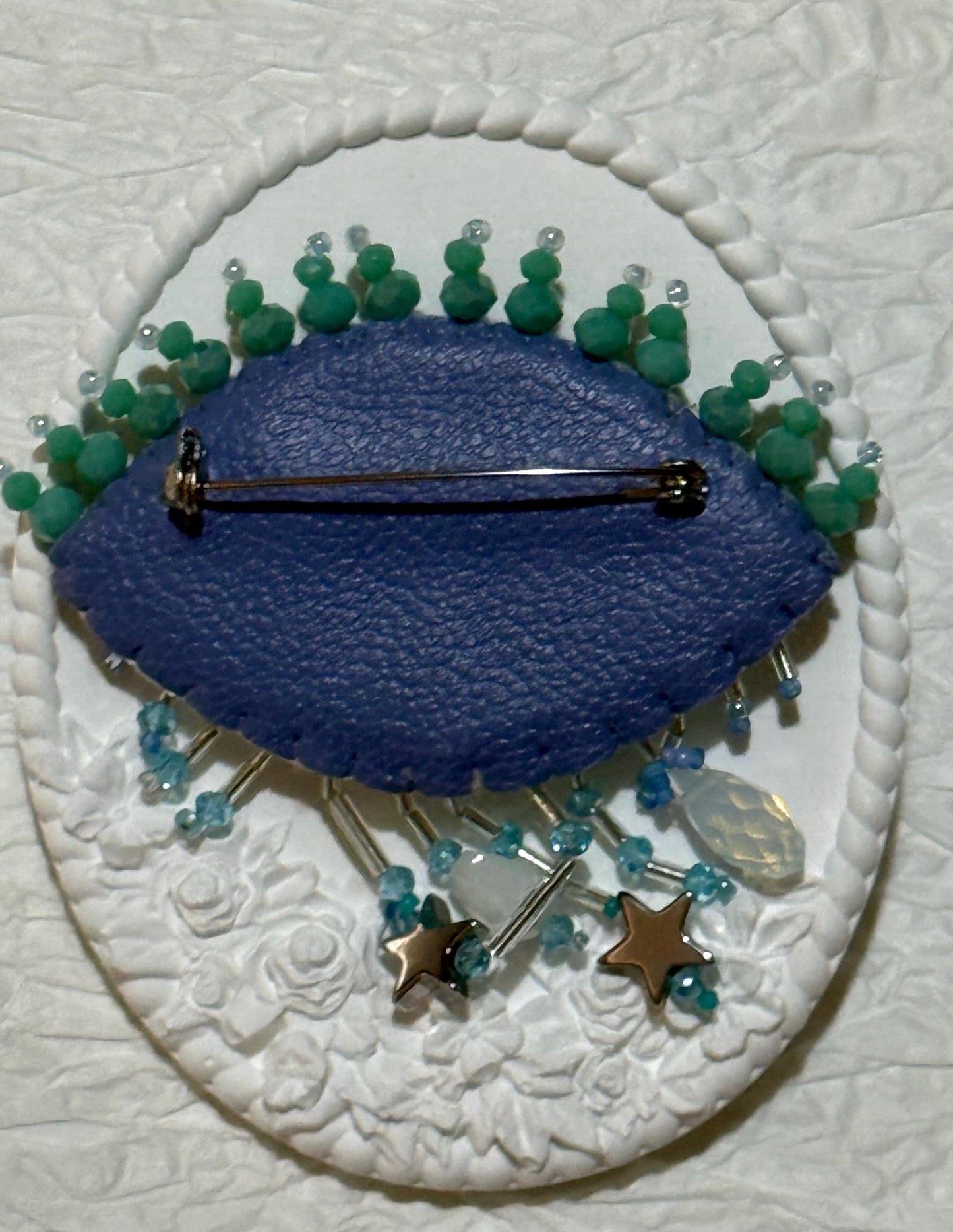 Handmade Evil Eye Brooch – Beaded Blue Eye Pin – Statement Jewelry – Gift for Protection