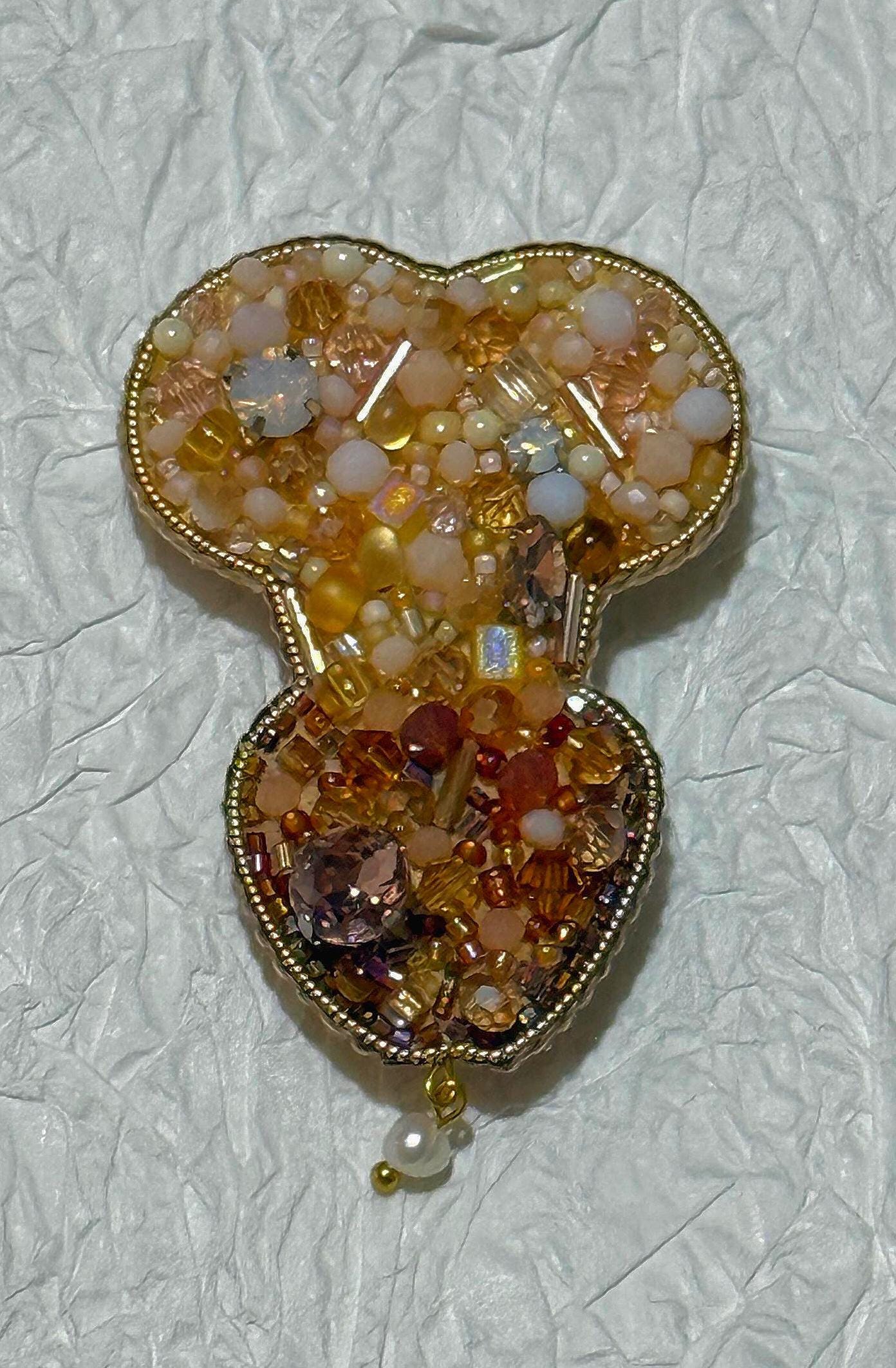 Handmade Beaded Willy Brooch, Naughty Gag Gift