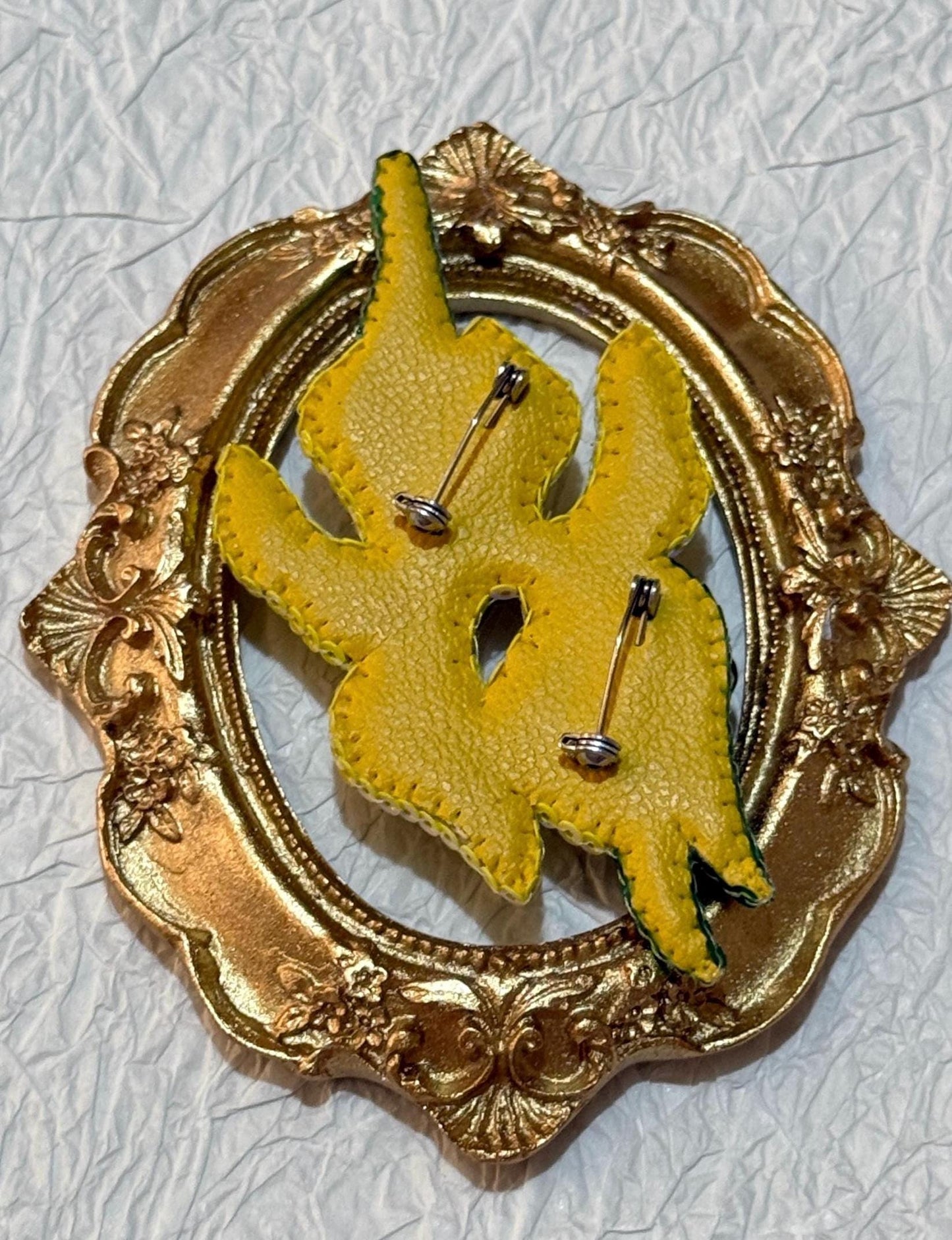 Handcrafted Beaded Iris Brooch: Yellow Floral Pin with Crystals