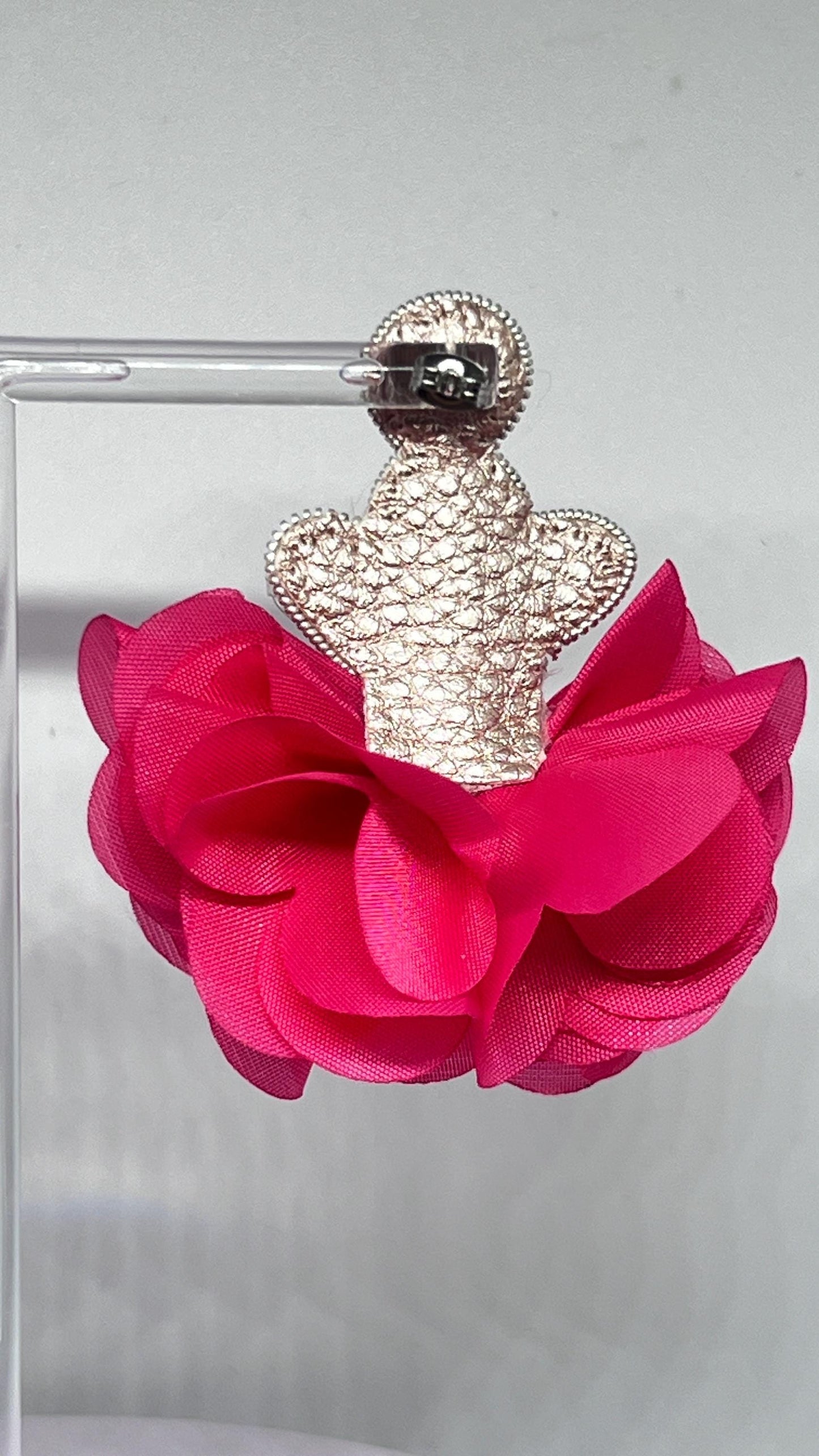 Statement Pink Crystal Flower Earrings – Handmade Glamorous Drop Earrings for Special Occasions