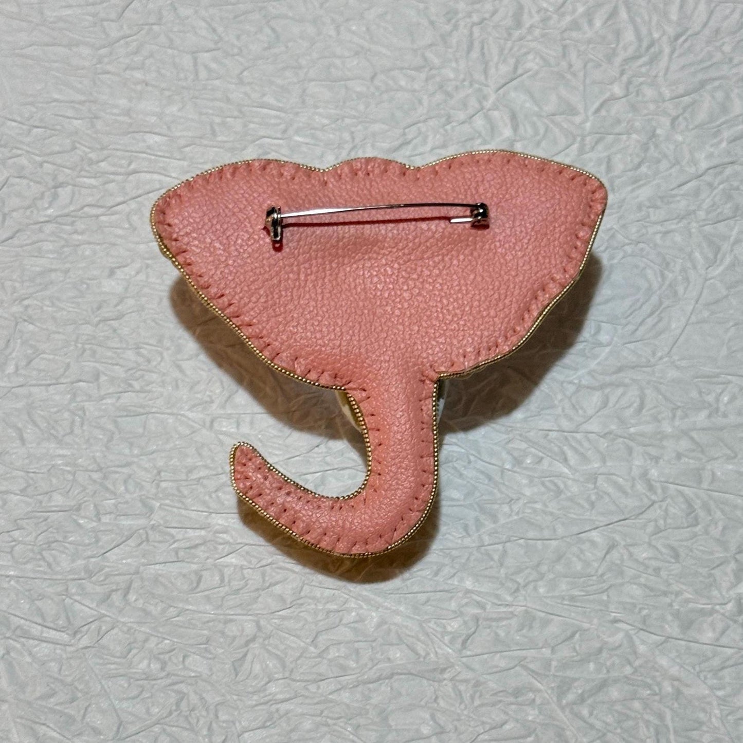 Handmade Beaded Elephant Brooch: Wildlife-Inspired Pearl & Sequin Pin