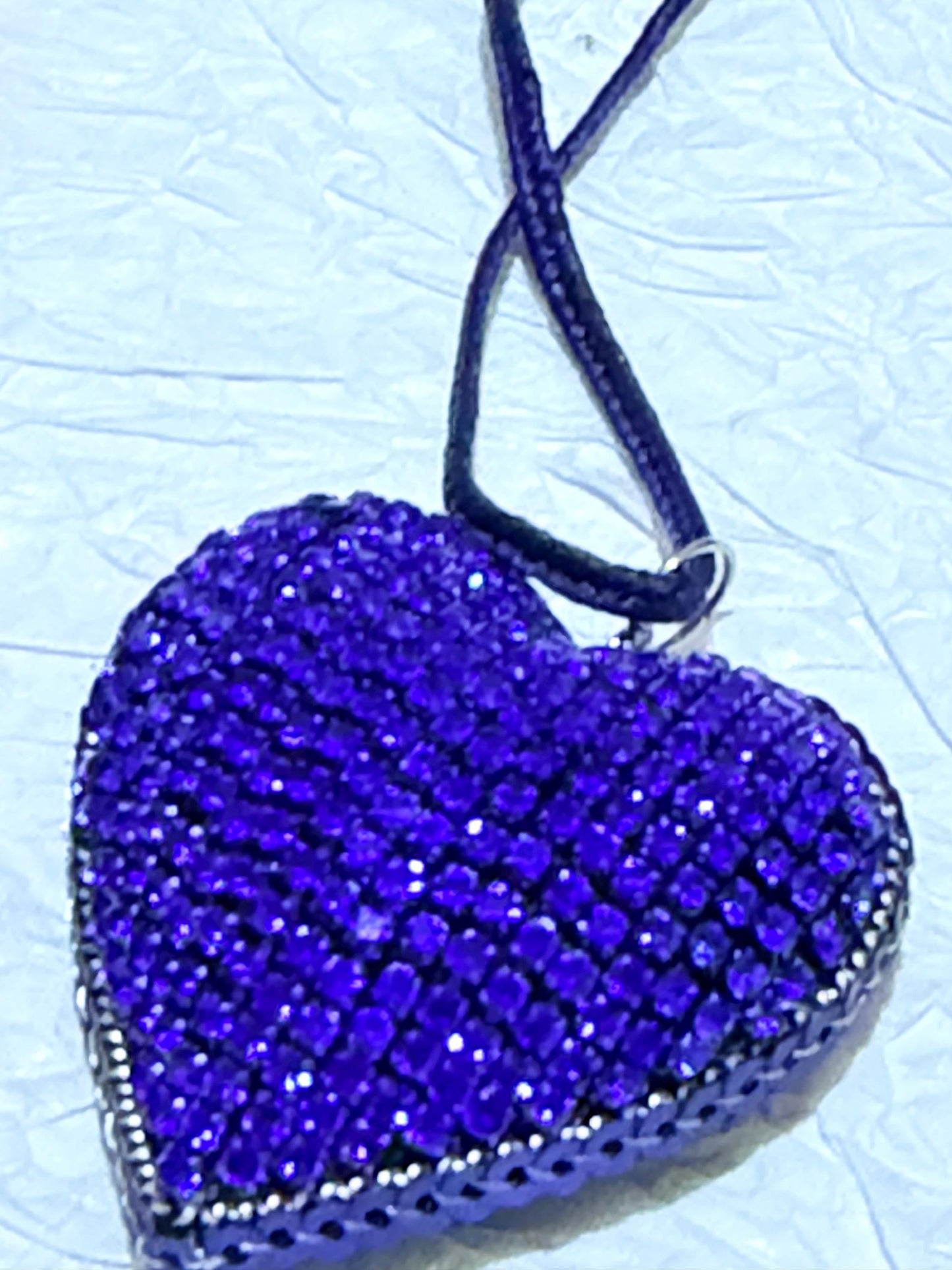 Handmade Crystal Beaded Heart Necklace – Adjustable Cord Pendant