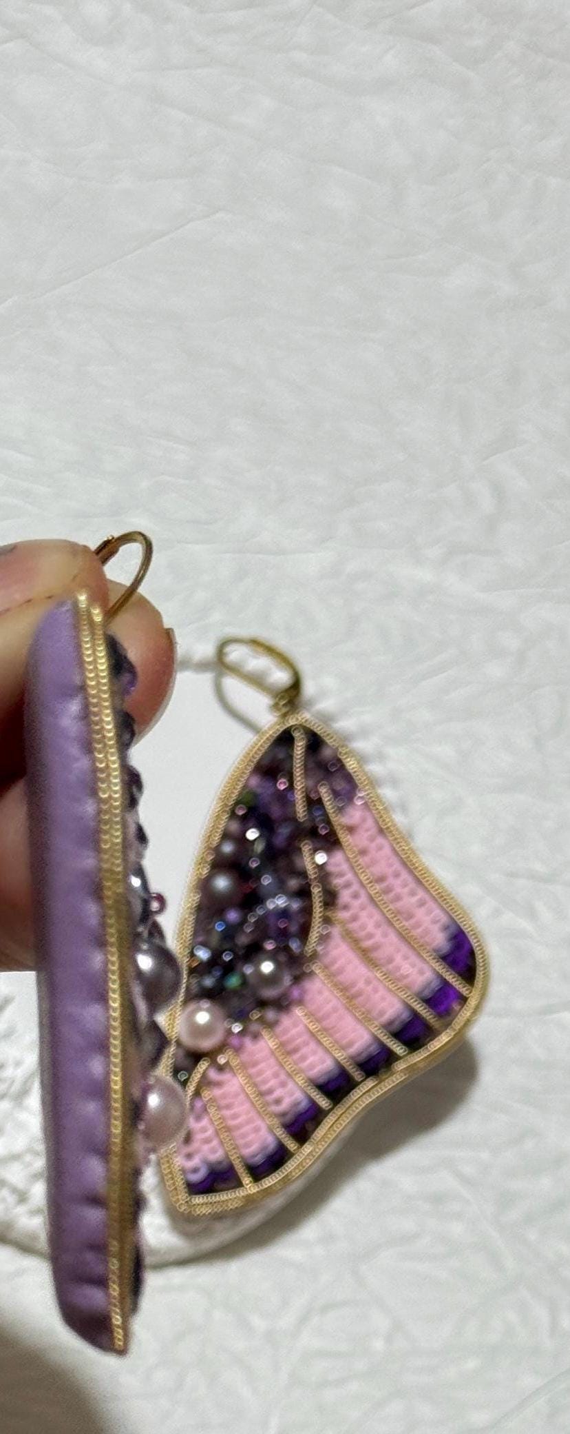 Handmade Beaded Sequin Earrings: Pearl Drop Statement Jewelry