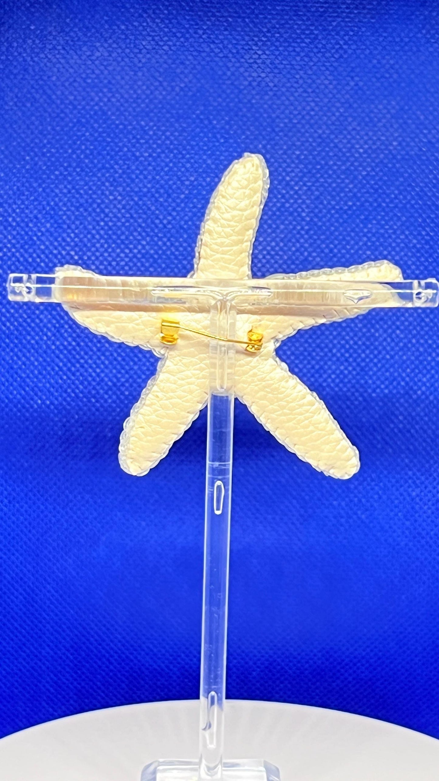 Handmade Beaded Starfish Brooch: Pearl & Crystal Coastal Pin