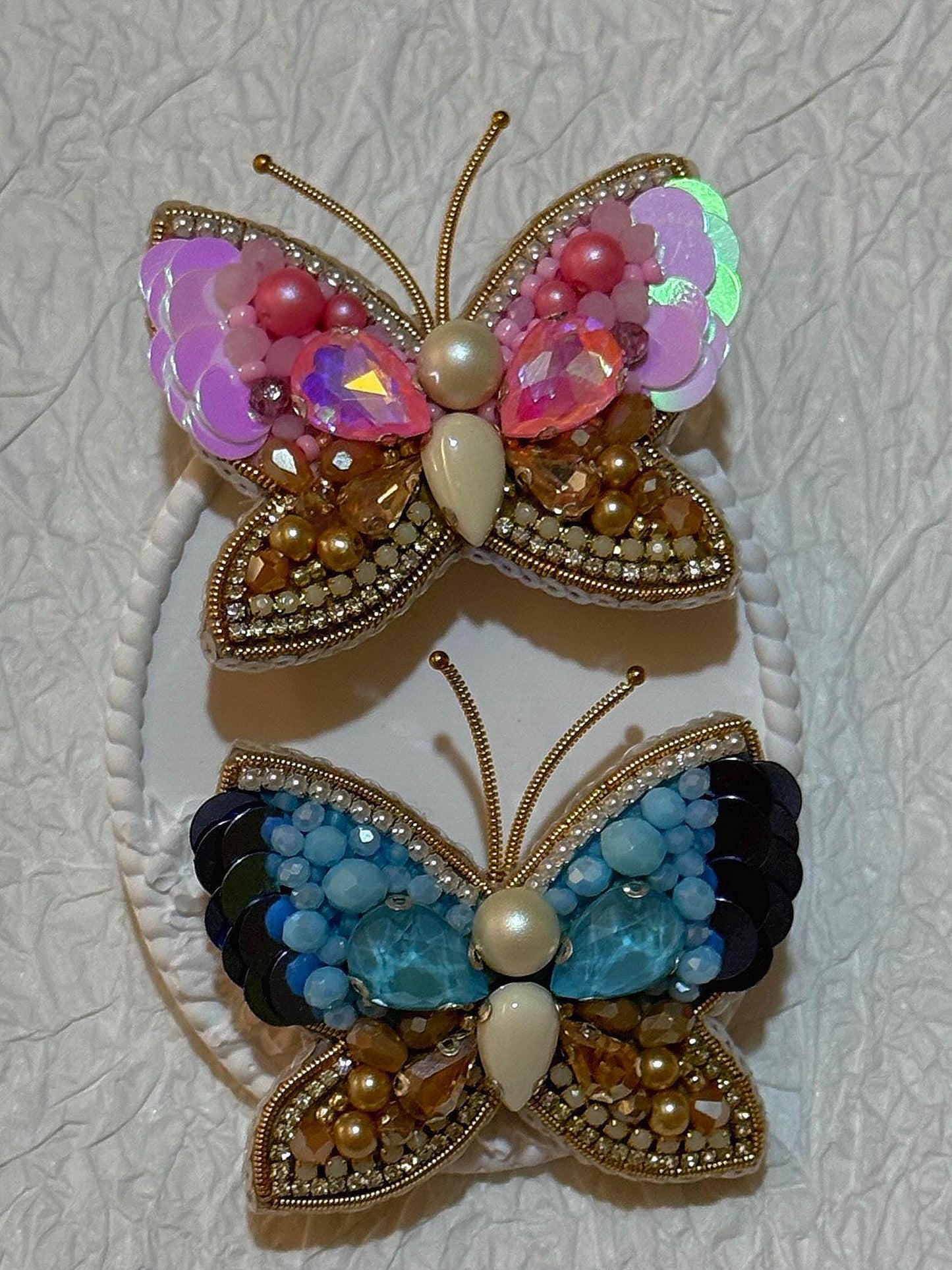 Handmade Beaded Butterfly Brooch: Embroidered Insect Pin