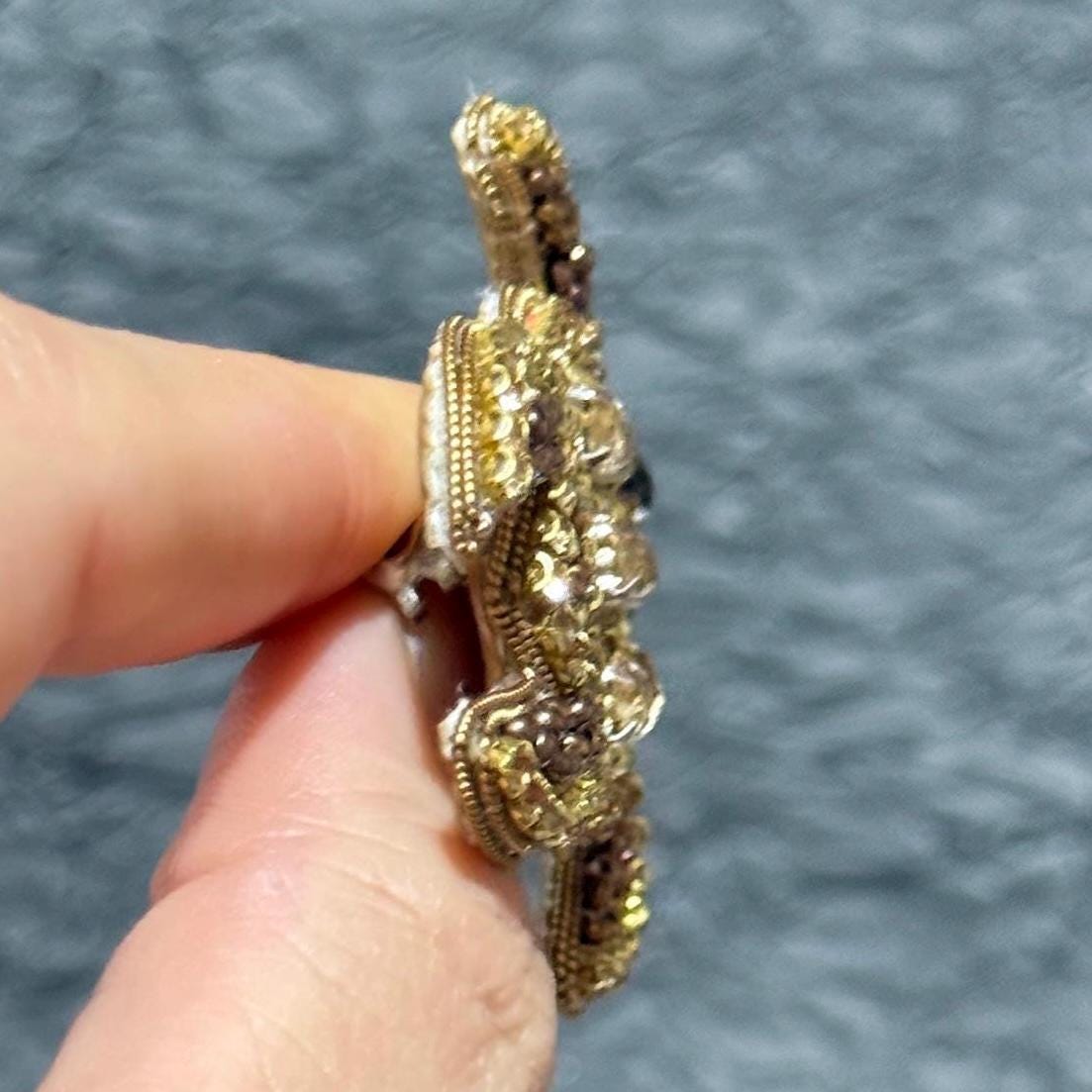 Handmade Beaded Turtle Brooch: Gold Sequins & Crystals