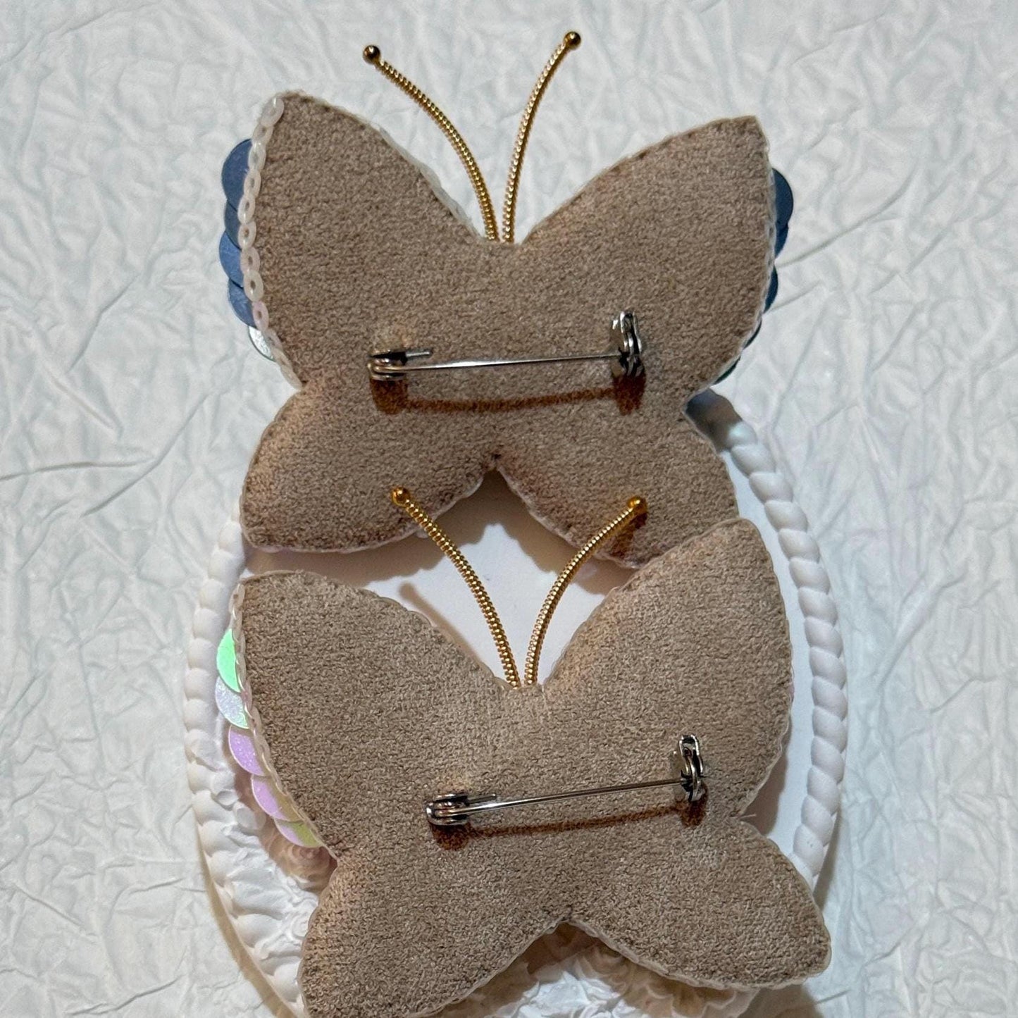 Handmade Beaded Butterfly Brooch: Embroidered Insect Pin